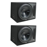 Rockford Fosgate 12" 1200 Watt Single Loaded Subwoofer Sub Enclosure 2 Pack - 122216