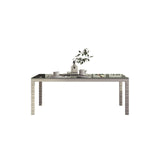 Midtown Concept Singapore Table & 8 Chamonix Arm Chairs - SINGAP_8CHAMARMWH