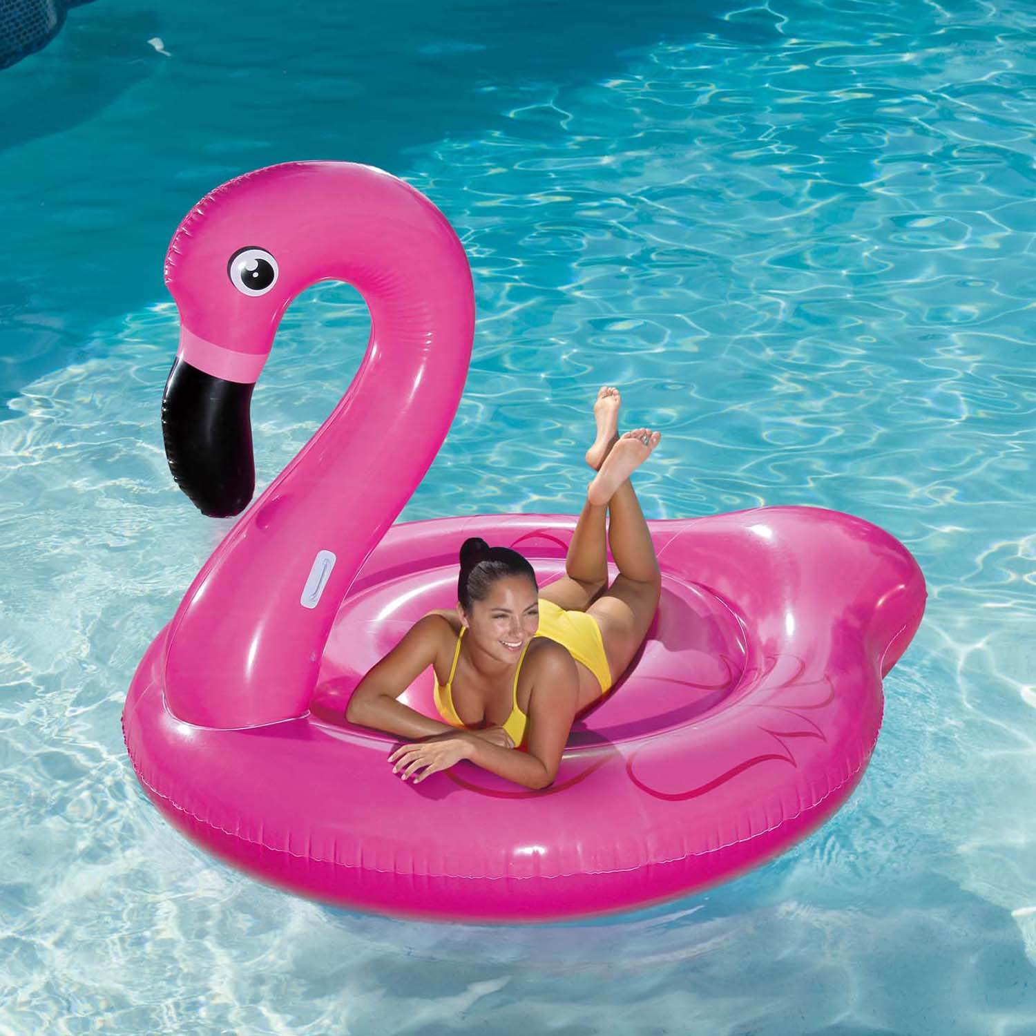 Summer Waves 32ft x 16ft x 52in Pool Set + Pink Flamingo, Peacock and Swan Floats - 143227