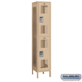 Salsbury 15" Wide Double Tier Vented Metal Locker - 1 Wide - 82165GY-U