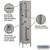 Salsbury 15" Wide Single Tier Vented Metal Locker - 1 Wide - 81165GY-U