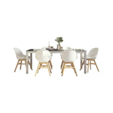 Midtown Concept Singapore w/Concarneu side 7 Piece Indoor Dining Set - SC SINGAPORE_RECT_6SC CONC SIDE WH_WHLOT
