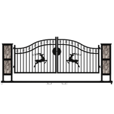 Chery Industrial 20ft Wrought Steel Garden Driveway Gate with Post