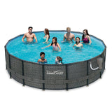 Summer Waves P4A01648B Elite 16ft x 48in Above Ground Frame Swimming Pool Set - 253244