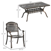 Outsunny 7-Piece Patio Dining Set, Cast Aluminum Outdoor Furniture Set - 84B-780