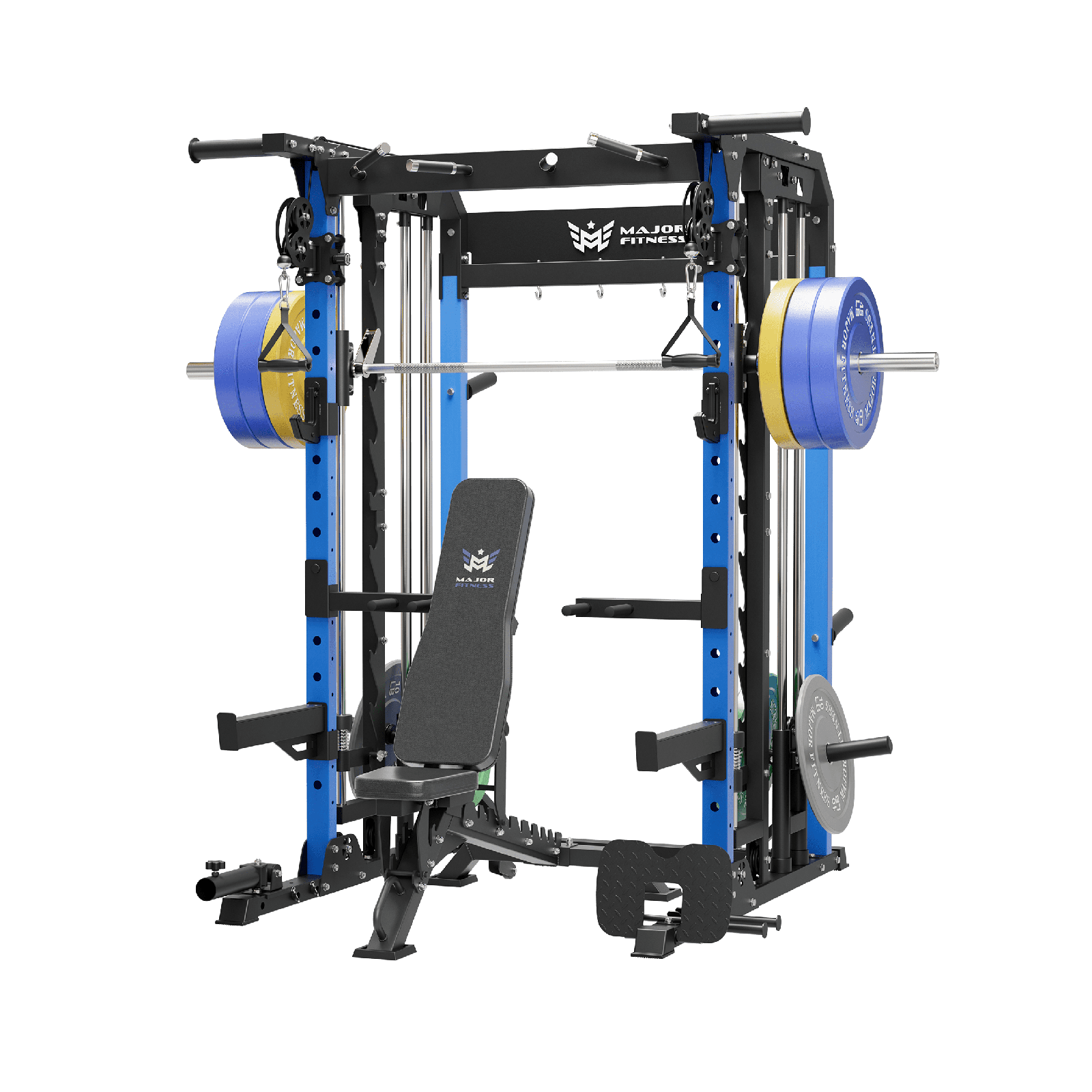 MAJOR FITNESS All-In-One Home Gym Smith Machine Package Spirit B52 - B52BL-PLT01BL-OWPNT230