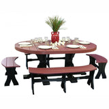 LuxCraft 4' x 6' Oval Table Set 3 - P46OT-DHCHB/P28TBCHB