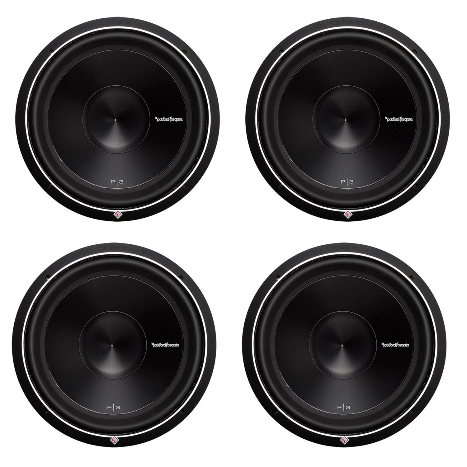 Rockford Fosgate 15" 1200 Watt 4-Ohm Car Audio Subwoofer Sub P3D415 4 Pack - 194467