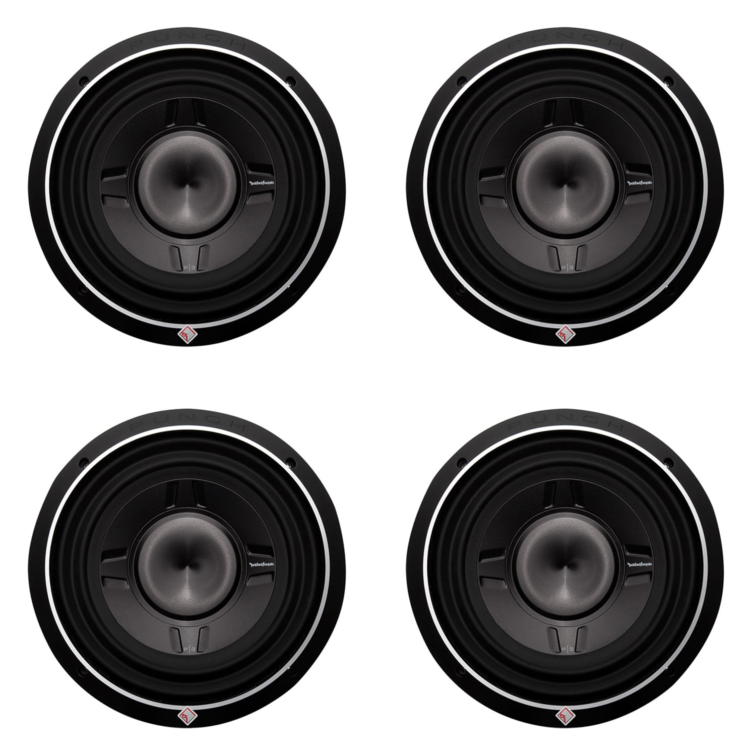 Rockford Fosgate 12" 800W Car Shallow/Slim Audio Subwoofer Sub P3SD212 4 Pack - 193899