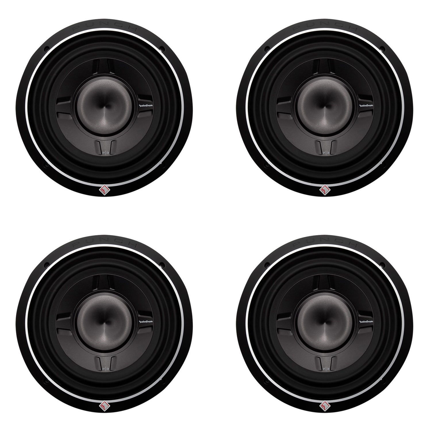 Rockford Fosgate 12 Inch 800 Watt Car Audio Shallow Subwoofer P3SD412 4 Pack - 194132