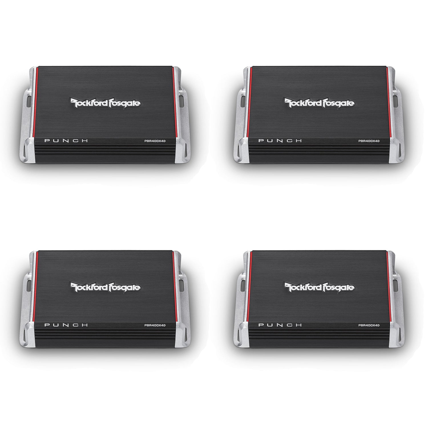 Rockford Fosgate PBR400X4D Punch 400W Compact Full Range 4 Channel Amp 4 Pack - 194251