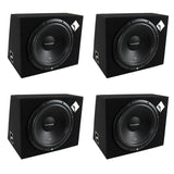 Rockford Fosgate 12-inch 400 Watt Loaded Car Subwoofer Sub Enclosure (4 Pack) - 194037