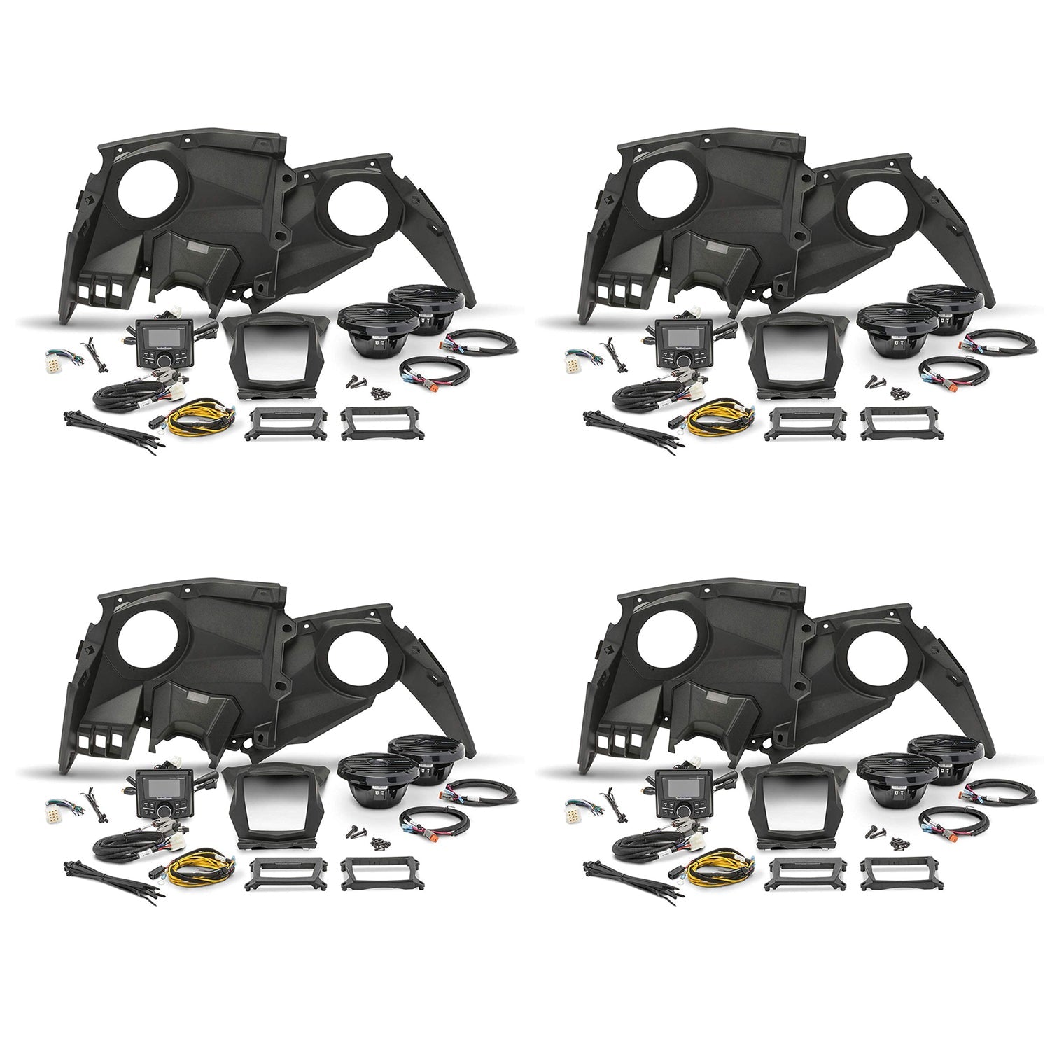 Rockford Fosgate Stereo w/ Front Speaker Kit for Maverick X, 2017-19 4 Pack - 194046