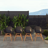 Midtown Concept Concarneu Arm Outdoor Dining Chair - 4PC - SC CON_ARM PAR WHT