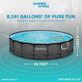 Summer Waves Elite 20ft x 48in Above Ground Frame Swimming Pool Set with Pump - 77140
