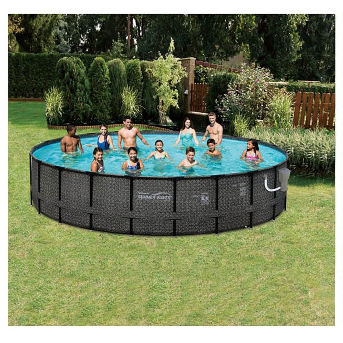 Summer Waves Elite 20ft x 48in Above Ground Frame Swimming Pool Set with Pump - 253757