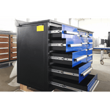 Chery Industrial 7' Garage Storage Cabinets with Workbench 20 Drawers