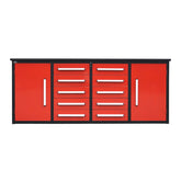 Chery Industrial 7' Storage Cabinets with Workbench 10 Drawers & 2 Cabinets