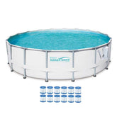 Summer Waves Elite 18' x 48" Metal Frame Pool Set w/ Pump & Cartridges 12 Pack - 80815