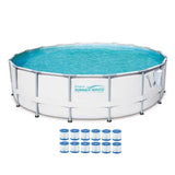 Summer Waves Elite 18' x 48" Metal Frame Pool Set w/ Pump & Cartridges 12 Pack - 80815