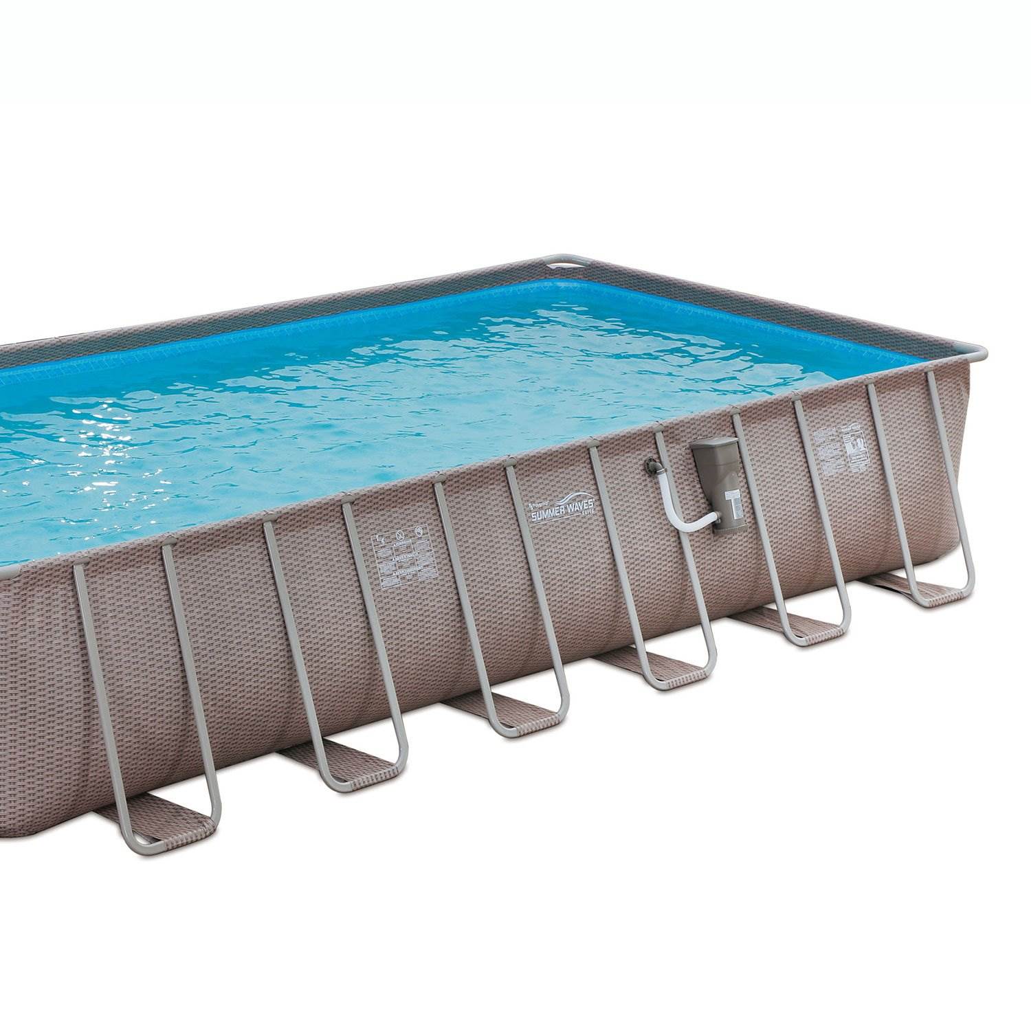 Summer Waves 24ft x 12ft x 52in Rectangle Above Ground Frame Swimming Pool Set - 252707