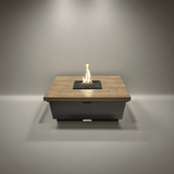 American Fyre Designs Reclaimed Wood Contempo Square Firetable - 784-BA-XX-X2XC