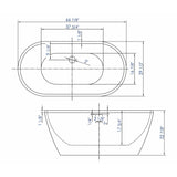ALFI 67" Oval White Freestanding Acrylic Soaking Bathtub AB8839