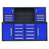 Chery Industrial AS-IS 7' Garage Storage Cabinet with Workbench 18 Drawers & 4 Cabinets & Pegboard