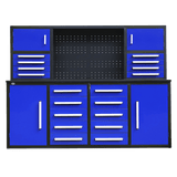 Chery Industrial AS-IS 7' Garage Storage Cabinet with Workbench 18 Drawers & 4 Cabinets & Pegboard