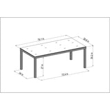 Midtown Concept Singapore Table & 8 Chamonix Arm Chairs - SINGAP_8CHAMARMWH