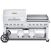 Crown Verity CV-CCB-72RGP 72" Club Series BBQ Grill with Roll Dome and Griddle Package - Liquid Propane - CV-CCB-72RGP