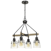 Cal Lighting 60W X 4 Aosta Metal Chandelier With Bubbled Glass Shades FX-3735-4
