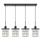 Cal Lighting 60W X 4 Silverton Metal/Glass Pendant Fixture FX-2668-4P