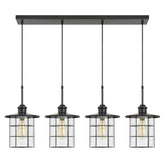 Cal Lighting 60W X 4 Silverton Metal/Glass Pendant Fixture FX-2668-4P