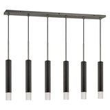 Cal Lighting Troy Integrated Led Dimmable Hexagon Aluminium Casted 6 Lights Pendant With Glass Diffuser