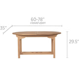 Royal Teak Collection 60/78" Family Expansion Table-Oval - FEO6