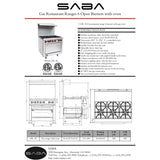 SABA GR-36 - Commercial Gas 6 Burner with Oven - GR-36