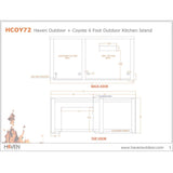 Haven Outdoor 72-Inch Outdoor Kitchen Island with 2 Drawer Cabinet Space - HCOY72DRAWAB