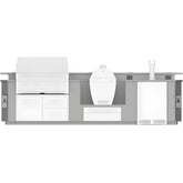 Hestan 12-Foot Outdoor Living Suite with Stainless Countertop and Cutout for Kamado Grill - GESSK12
