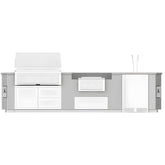 Hestan 12-Foot Outdoor Living Suite with Bar, Cutout for Powe Burner and Bellybar with Foot Rail -GESSBP12