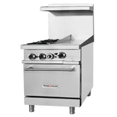 Inferno Blaze IB-GR-2412G 24” wide, 2 Burner Range, 12” Wide Manual Griddle, 1 Oven - IB-GR-2412G