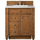 James Martin Vanities Bristol Collection 30 in. Single Vanity in Saddle Brown with Countertop Options - 157-V30-SBR-3AF