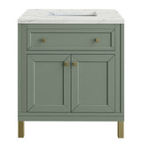 James Martin Vanities Chicago Collection 30 in. Single Vanity in Smokey Celadon with Countertop Options - 305-V30-SC-3AF