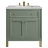 James Martin Vanities Chicago Collection 30 in. Single Vanity in Smokey Celadon with Countertop Options - 305-V30-SC-3AF
