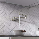 Kibi Circular Kitchen Pot Filler In Brushed Nickel Finish - KPF601BN