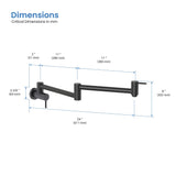 Kibi Circular Kitchen Pot Filler In Matte Black Finish - KPF601MB