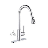 Kibi Single Handle Pull Down Kitchen Faucet With Touch Sensor In Chrome Finish - F102CH-S