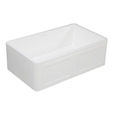 Kingston Brass Solid Surface Matte Stone Apron Front Farmhouse Single Bowl Kitchen Sink, Matte White - GKFA361810DS