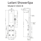 Pulse Showerspas Black Glass Shower Panel - Leilani Showerspa 1022-B