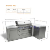 Mont Alpi 6-Burner Island With a 90-Degree Corner - MAi805-90